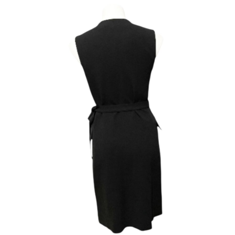 Theory Size 6 Black Sleeveless V Neck Wrap Dress EUC - Picture 4 of 6